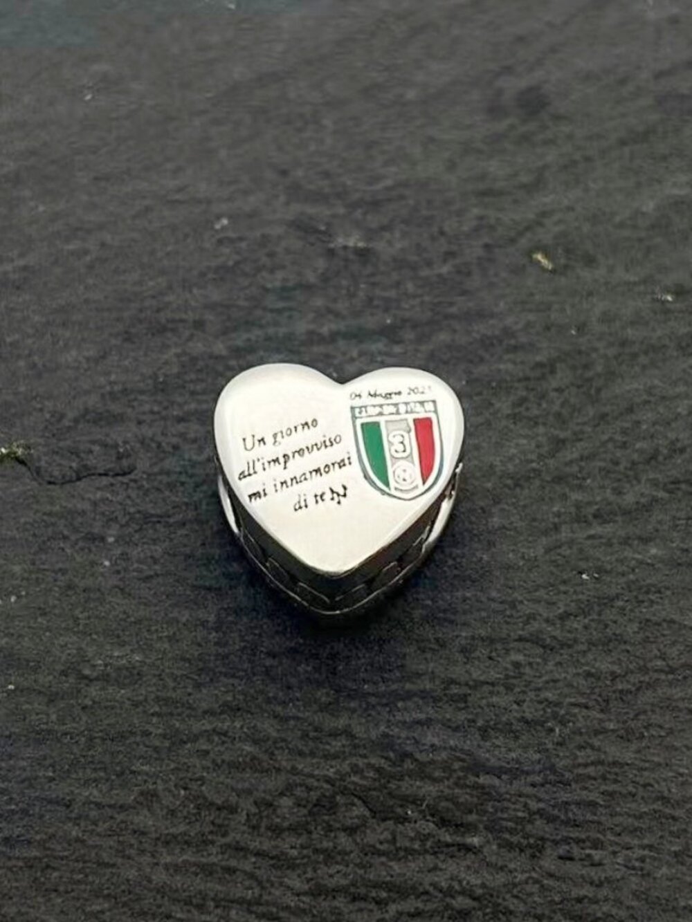 Pandora I Love Napoli Heart Charm Sterling Silver Travel Jewelry